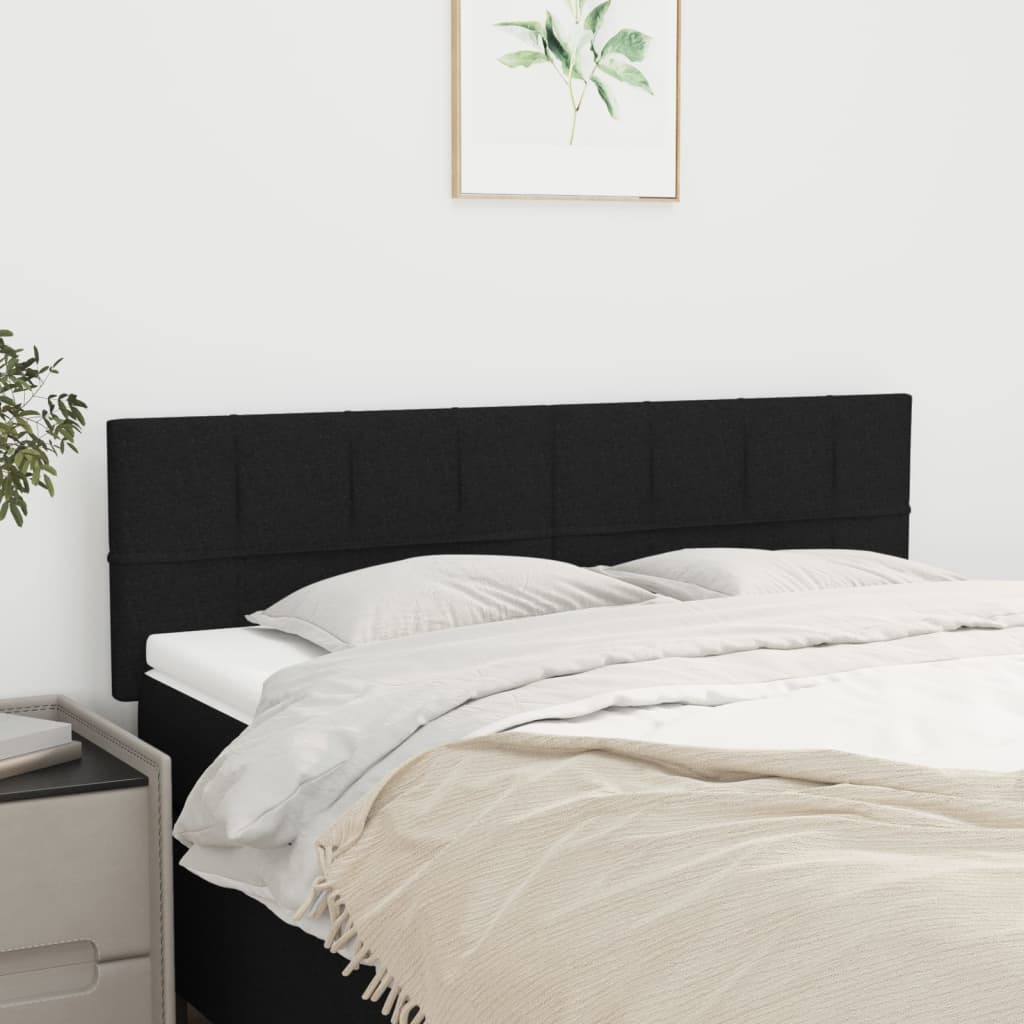 vidaXL Tăblii de pat, 2 buc., negru, 72x5x78/88 cm, țesătură vidaXL Tăblii de pat, 2 buc., negru, 72x5x78/88 cm, țesătură