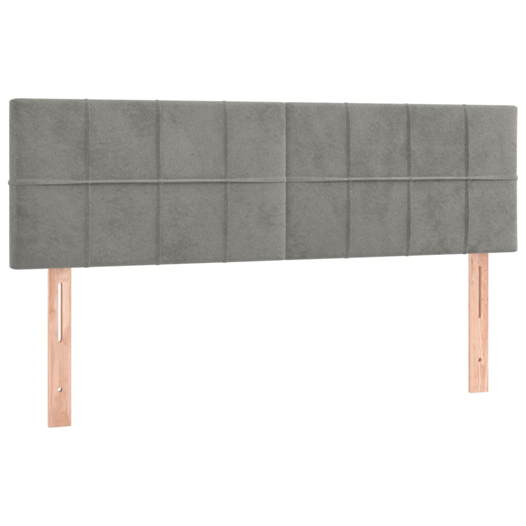 vidaXL Tăblii de pat, 2 buc., gri deschis, 72x5x78/88 cm, catifea vidaXL Tăblii de pat, 2 buc., gri deschis, 72x5x78/88 cm, catifea