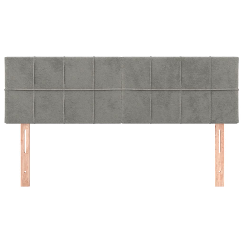 vidaXL Tăblii de pat, 2 buc., gri deschis, 72x5x78/88 cm, catifea vidaXL Tăblii de pat, 2 buc., gri deschis, 72x5x78/88 cm, catifea