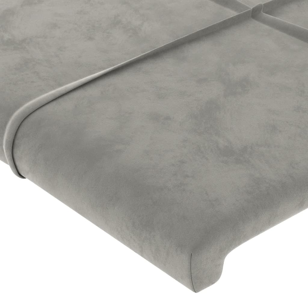 vidaXL Tăblii de pat, 2 buc., gri deschis, 72x5x78/88 cm, catifea vidaXL Tăblii de pat, 2 buc., gri deschis, 72x5x78/88 cm, catifea