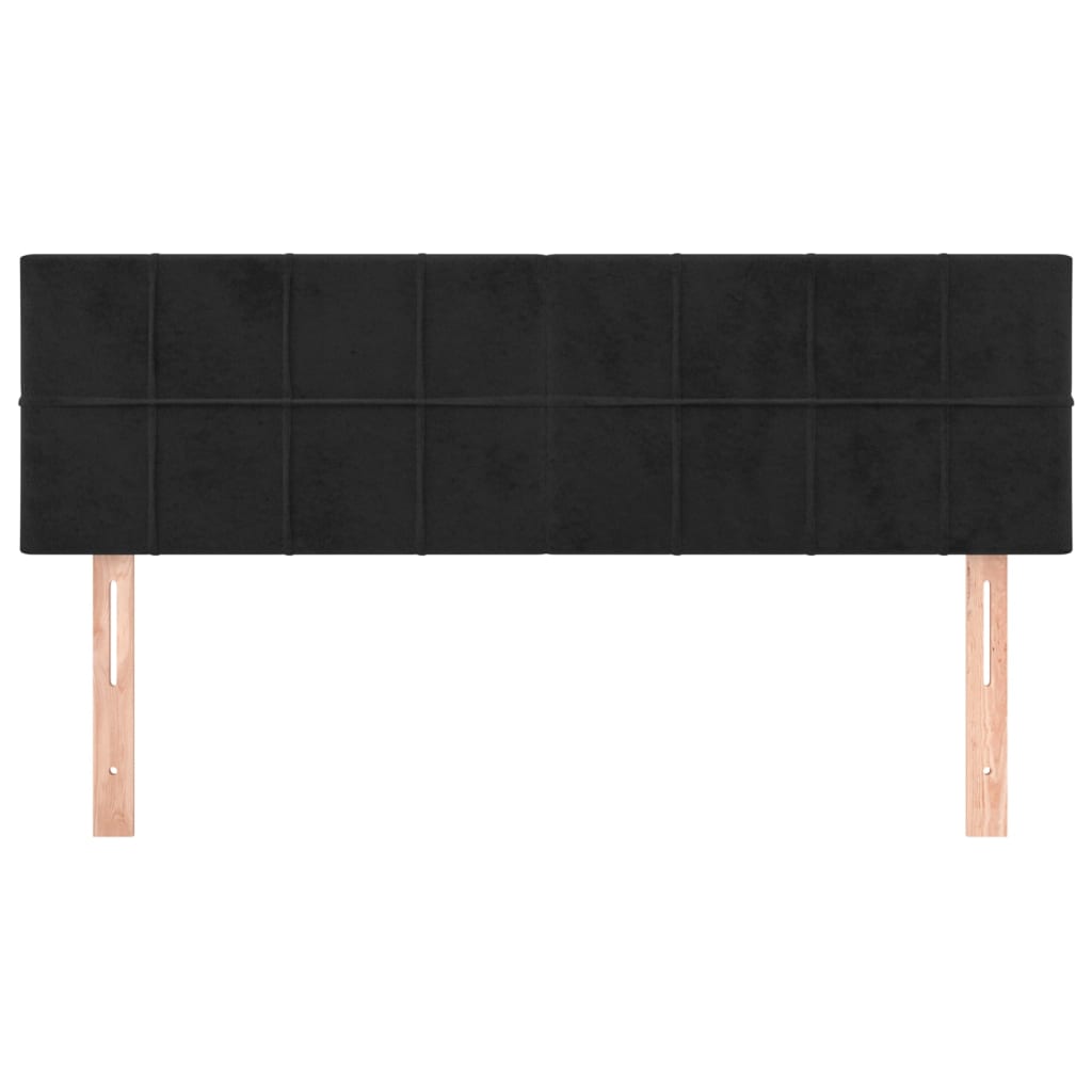 vidaXL Tăblii de pat, 2 buc., negru, 72x5x78/88 cm, catifea vidaXL Tăblii de pat, 2 buc., negru, 72x5x78/88 cm, catifea