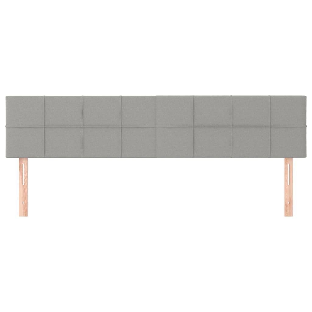 vidaXL Tăblii de pat, 2 buc, gri deschis, 80x5x78/88 cm, textil