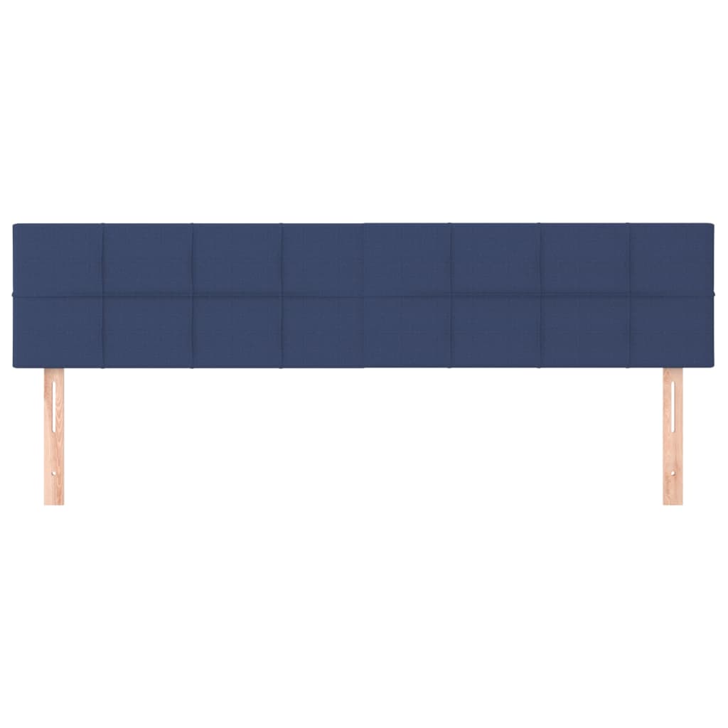 vidaXL Tăblii de pat, 2 buc, albastru, 80x5x78/88 cm, textil