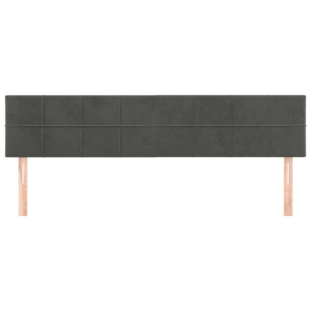 vidaXL Tăblii de pat, 2 buc, gri închis, 80x5x78/88 cm, catifea