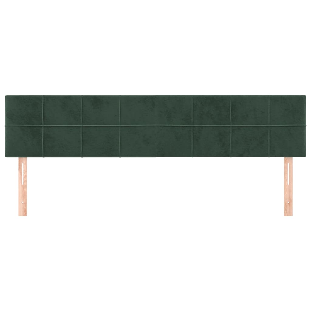 vidaXL Tăblii de pat, 2 buc, verde închis, 80x5x78/88 cm, catifea
