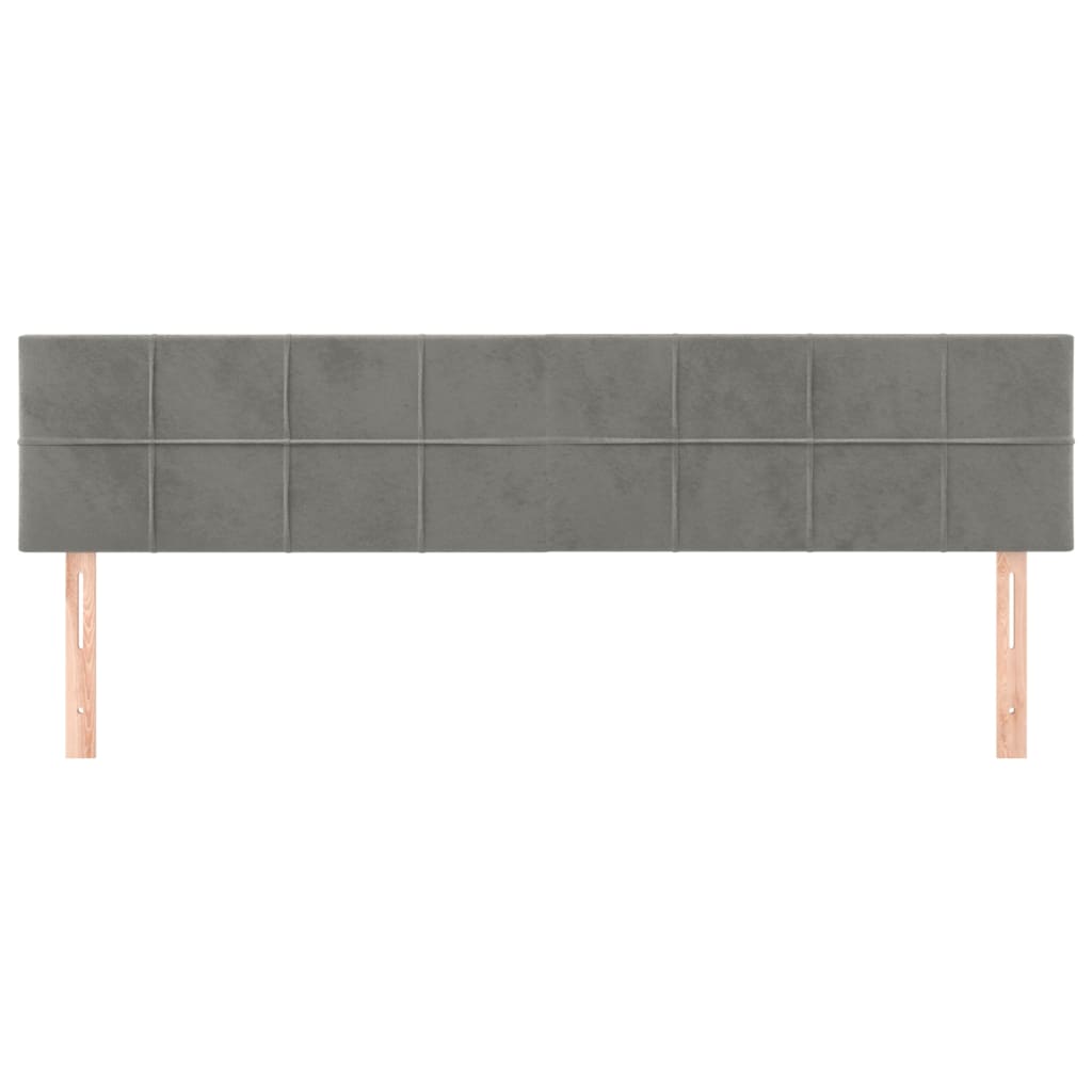 vidaXL Tăblii de pat, 2 buc, gri deschis, 90x5x78/88 cm, catifea vidaXL Tăblii de pat, 2 buc, gri deschis, 90x5x78/88 cm, catifea