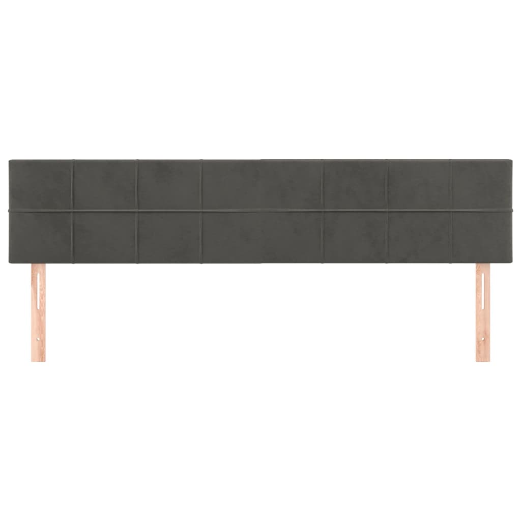 vidaXL Tăblii de pat, 2 buc, gri închis, 90x5x78/88 cm, catifea vidaXL Tăblii de pat, 2 buc, gri închis, 90x5x78/88 cm, catifea