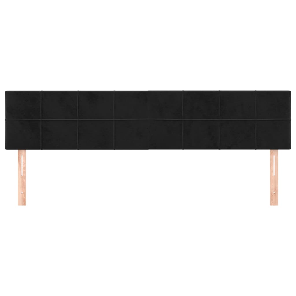 vidaXL Tăblii de pat, 2 buc, negru, 90x5x78/88 cm, catifea