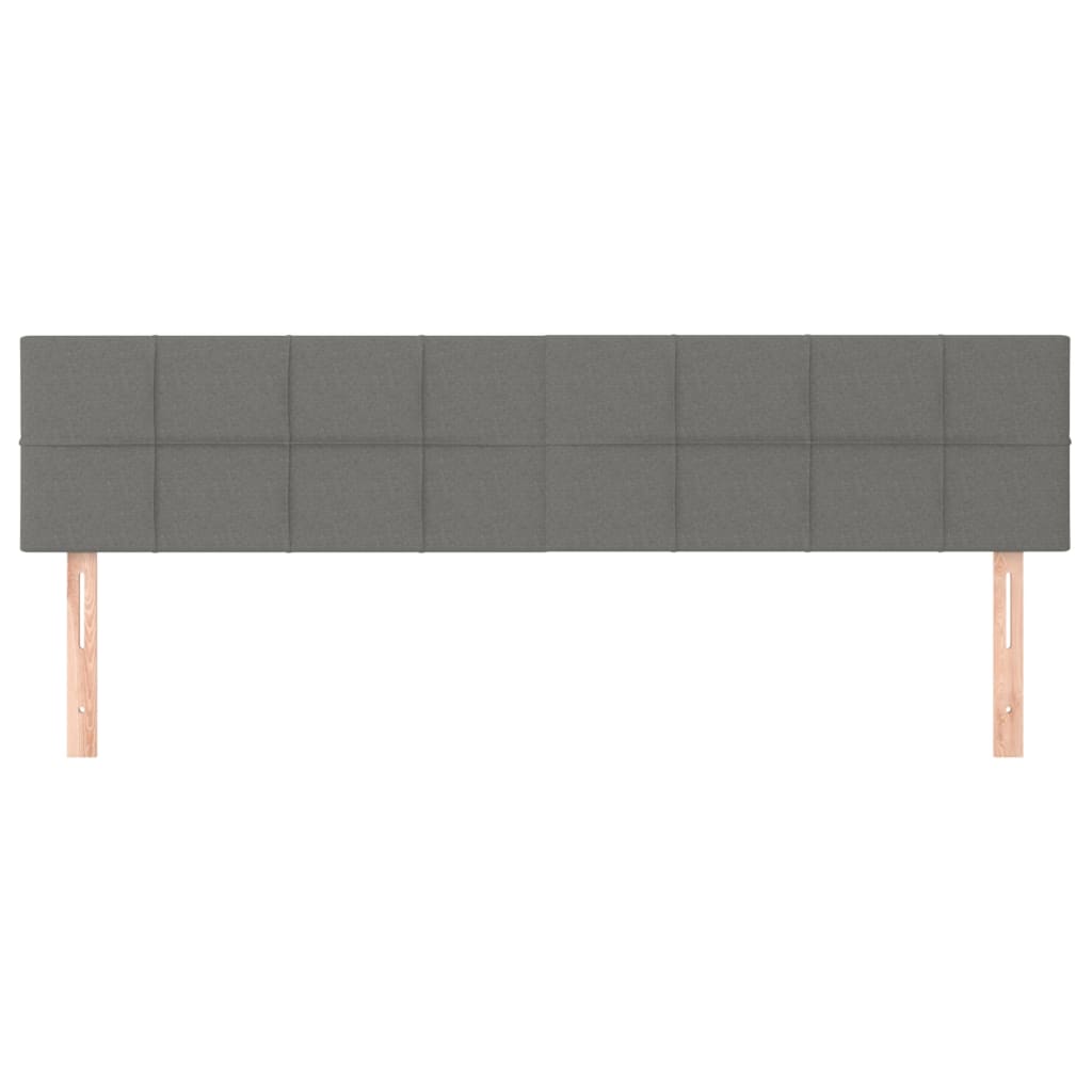 vidaXL Tăblii de pat, 2 buc, gri închis, 100x5x78/88 cm, textil