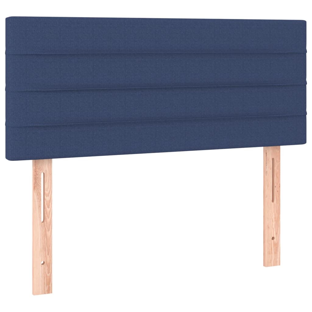 vidaXL Tăblie de pat, albastru, 90x5x78/88 cm, textil