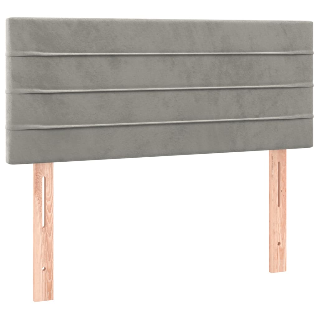 vidaXL Tăblie de pat, gri deschis, 90x5x78/88 cm, catifea