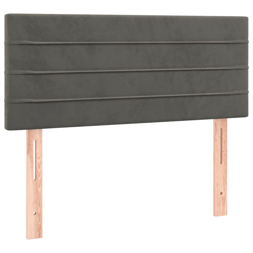vidaXL Tăblie de pat, gri închis, 90x5x78/88 cm, catifea vidaXL Tăblie de pat, gri închis, 90x5x78/88 cm, catifea