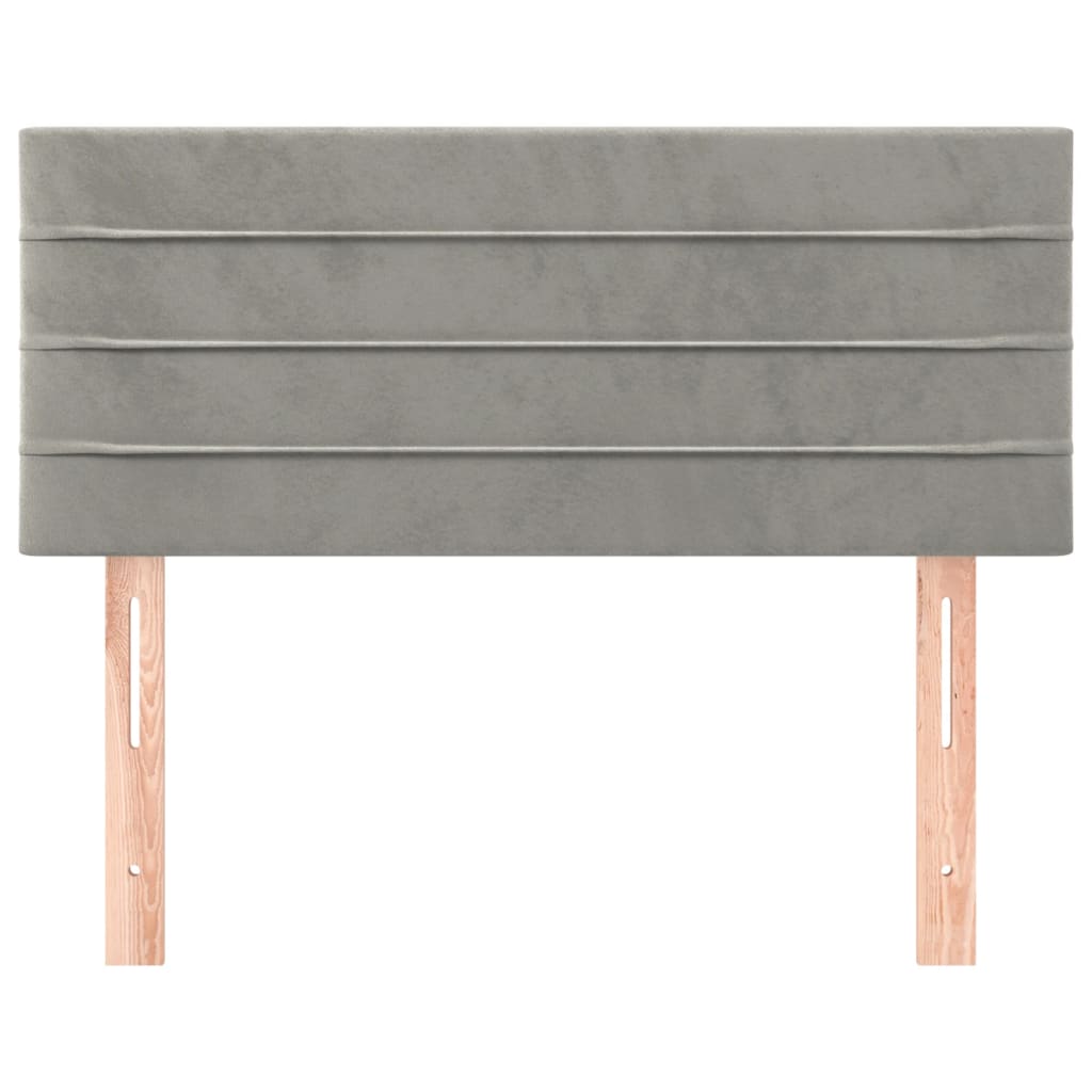 vidaXL Tăblie de pat, gri deschis, 100x5x78/88 cm, catifea