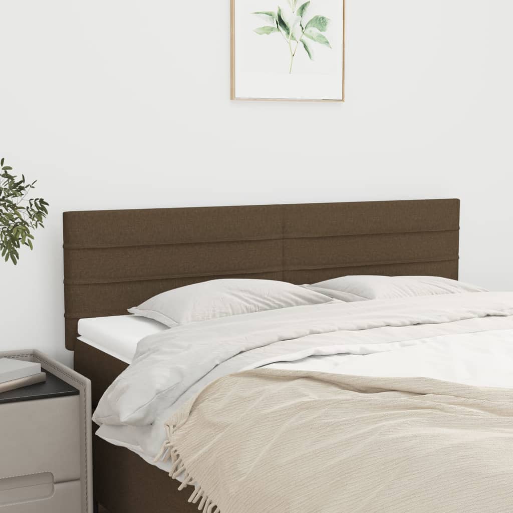 vidaXL Tăblii de pat, 2 buc., maro închis, 72x5x78/88 cm, textil vidaXL Tăblii de pat, 2 buc., maro închis, 72x5x78/88 cm, textil