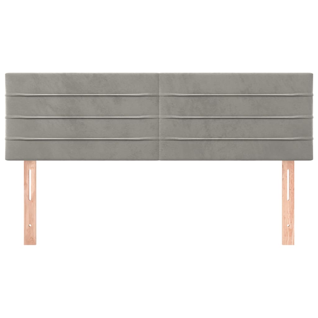 vidaXL Tăblii de pat, 2 buc., gri deschis, 72x5x78/88 cm, catifea vidaXL Tăblii de pat, 2 buc., gri deschis, 72x5x78/88 cm, catifea