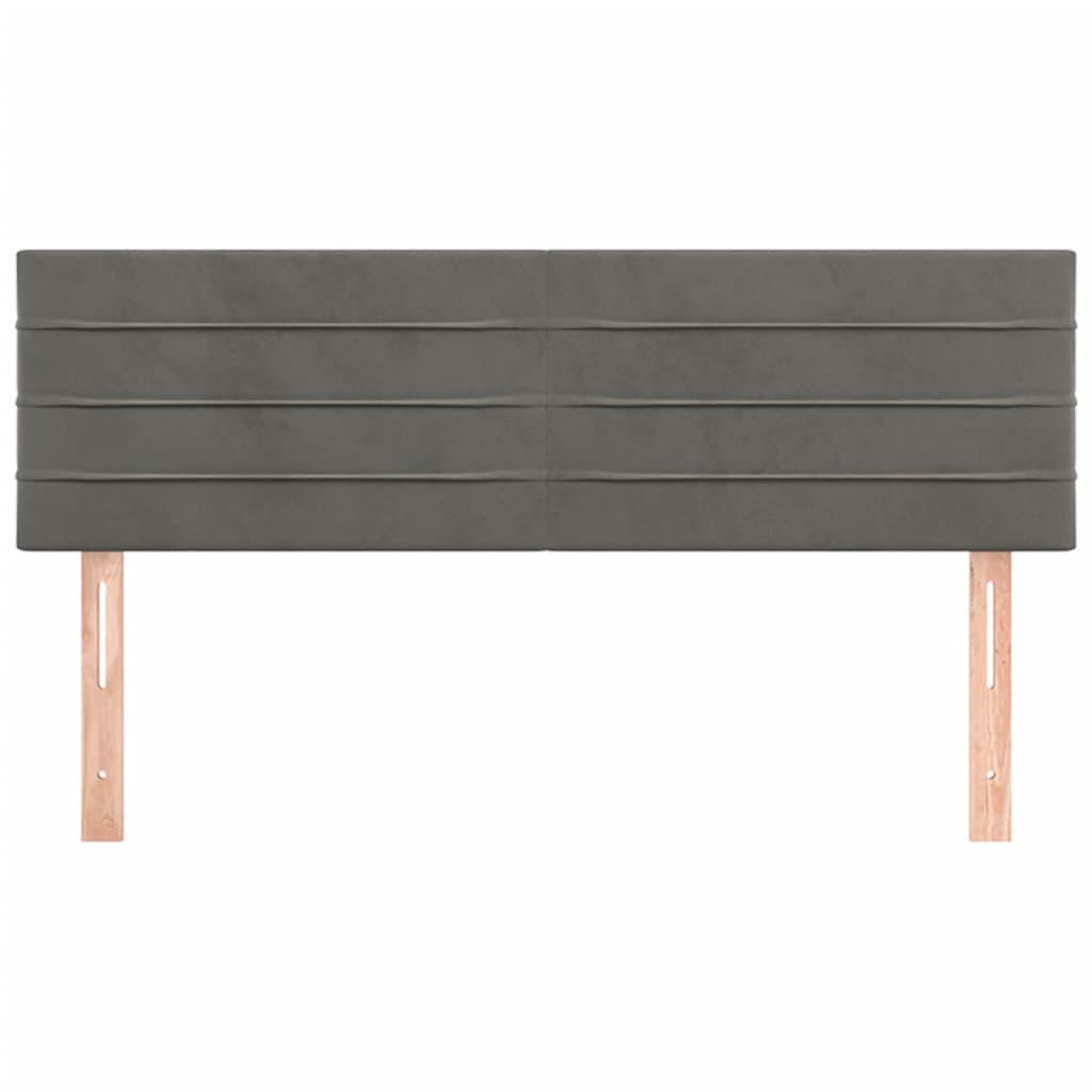 vidaXL Tăblii de pat, 2 buc., gri închis, 72x5x78/88 cm, catifea vidaXL Tăblii de pat, 2 buc., gri închis, 72x5x78/88 cm, catifea