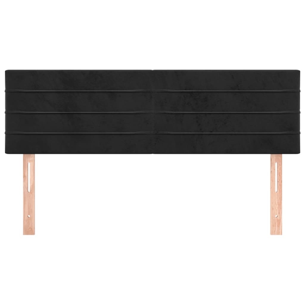 vidaXL Tăblii de pat, 2 buc., negru, 72x5x78/88 cm, catifea vidaXL Tăblii de pat, 2 buc., negru, 72x5x78/88 cm, catifea