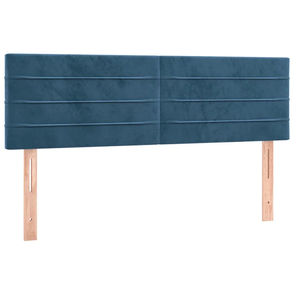 vidaXL Tăblii de pat, 2 buc., albastru închis, 72x5x78/88 cm, catifea vidaXL Tăblii de pat, 2 buc., albastru închis, 72x5x78/88 cm, catifea