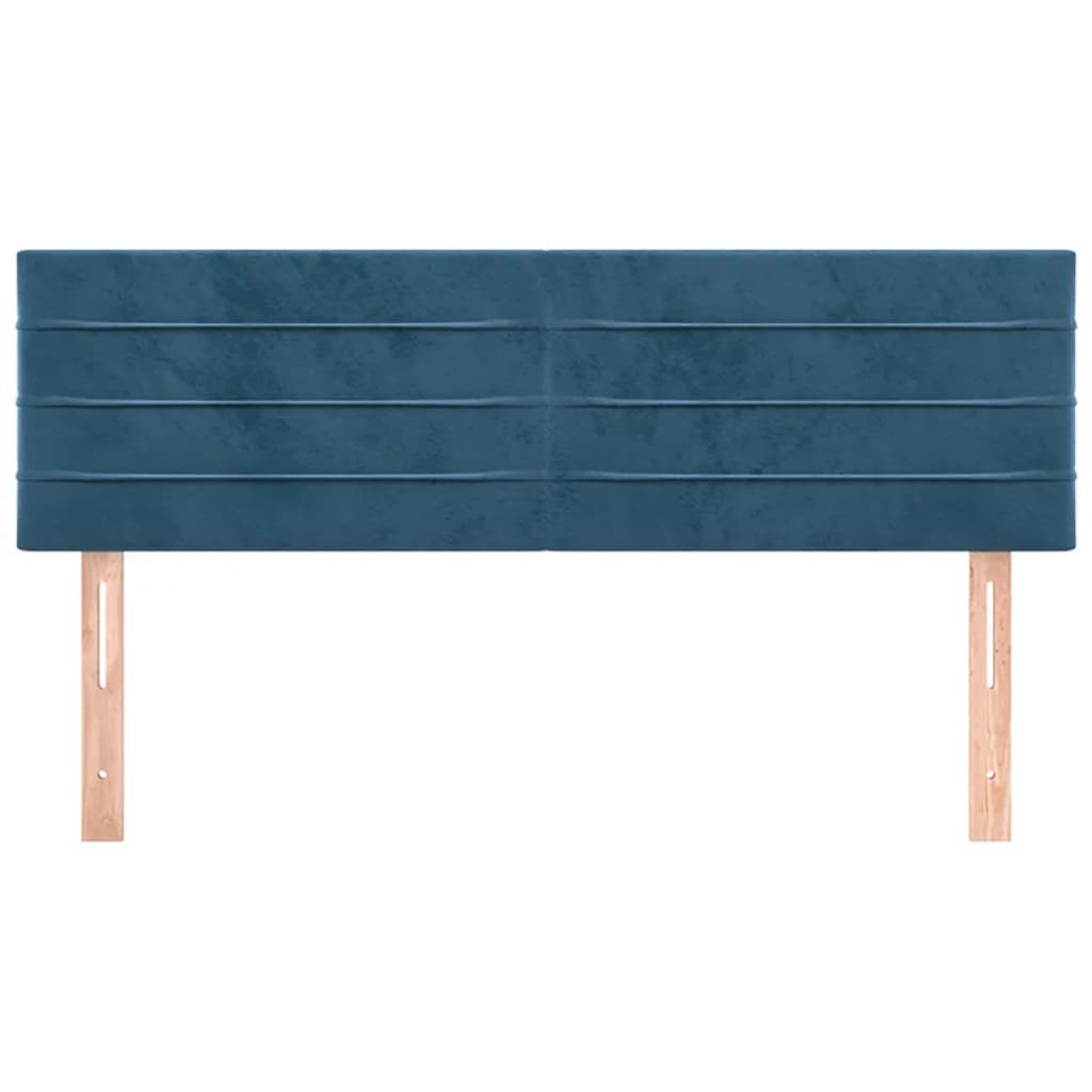 vidaXL Tăblii de pat, 2 buc., albastru închis, 72x5x78/88 cm, catifea vidaXL Tăblii de pat, 2 buc., albastru închis, 72x5x78/88 cm, catifea