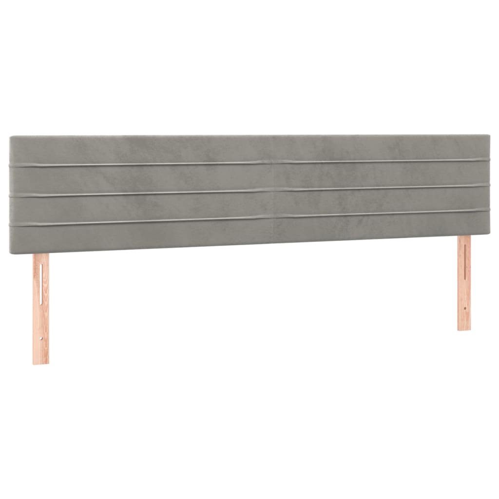vidaXL Tăblii de pat, 2 buc, gri deschis, 80x5x78/88 cm, catifea vidaXL Tăblii de pat, 2 buc, gri deschis, 80x5x78/88 cm, catifea