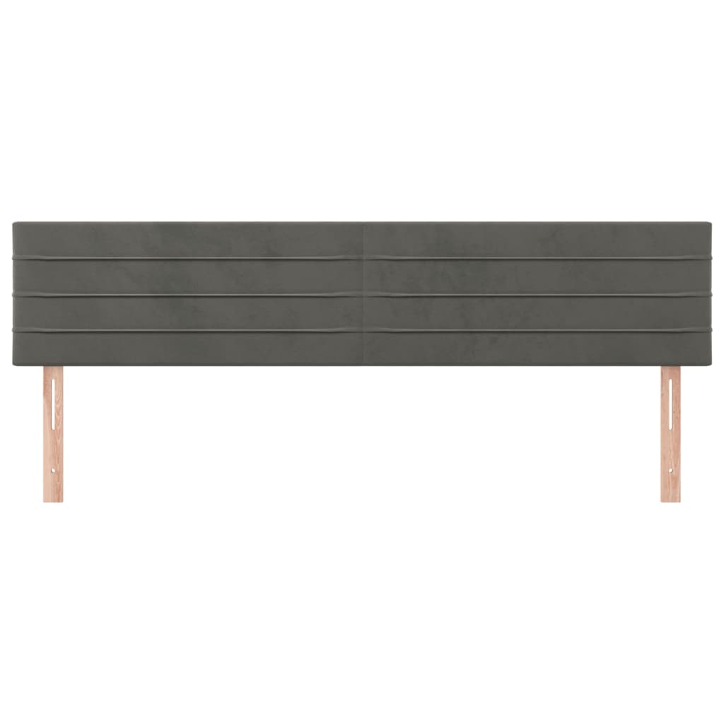 vidaXL Tăblii de pat, 2 buc, gri închis, 80x5x78/88 cm, catifea