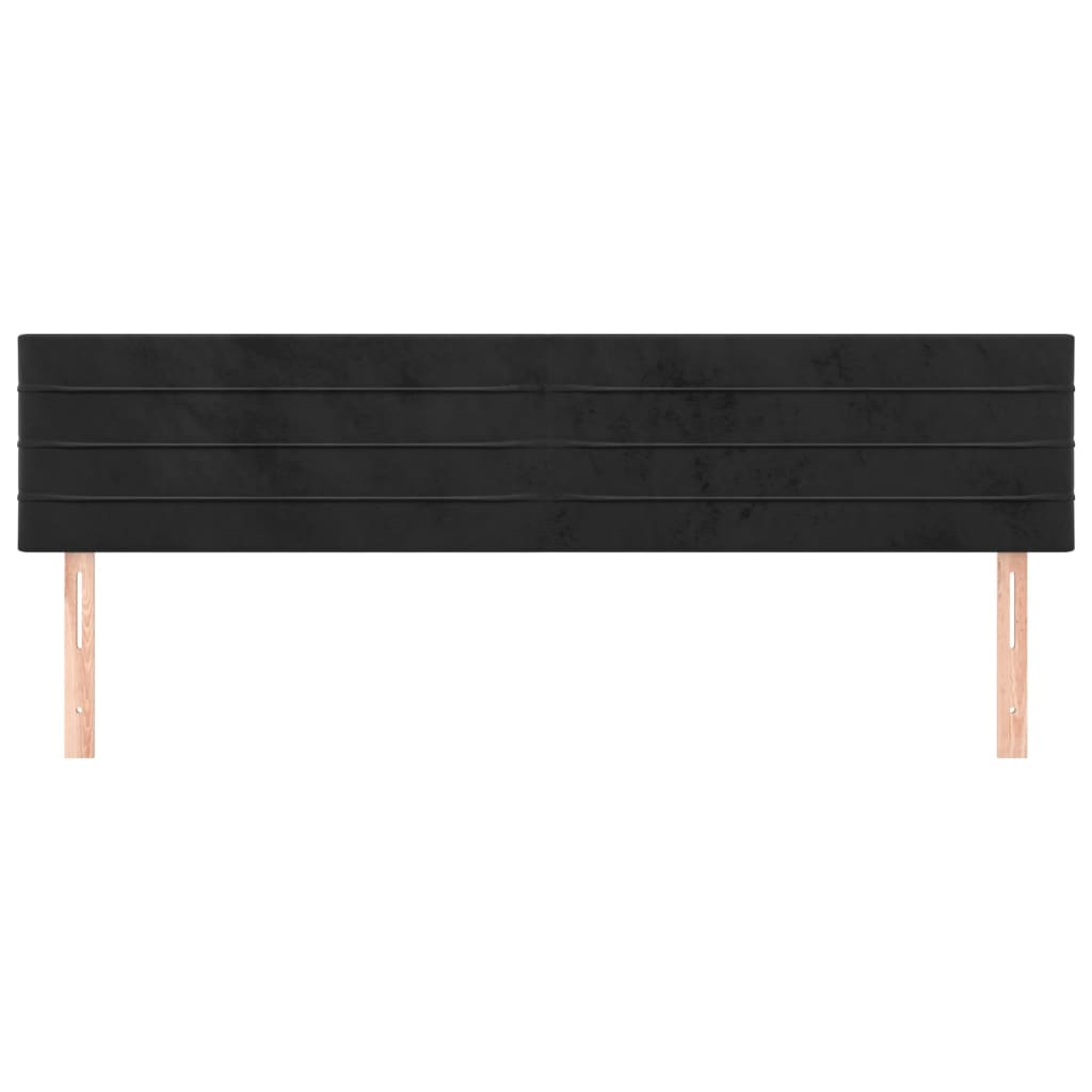 vidaXL Tăblii de pat, 2 buc, negru, 80x5x78/88 cm, catifea vidaXL Tăblii de pat, 2 buc, negru, 80x5x78/88 cm, catifea