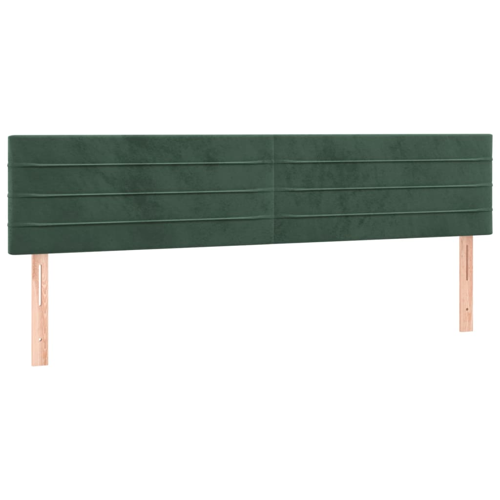 vidaXL Tăblii de pat, 2 buc, verde închis, 80x5x78/88 cm, catifea