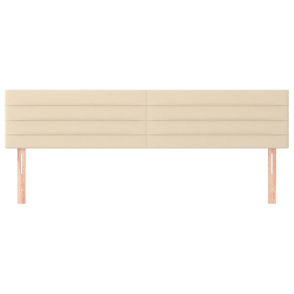 vidaXL Tăblii de pat, 2 buc, crem, 90x5x78/88 cm, textil