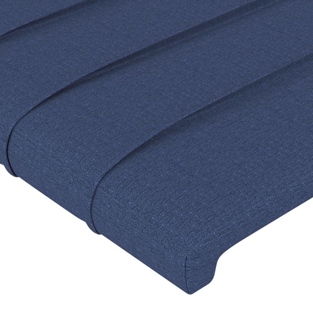 vidaXL Tăblii de pat, 2 buc, albastru, 90x5x78/88 cm, textil