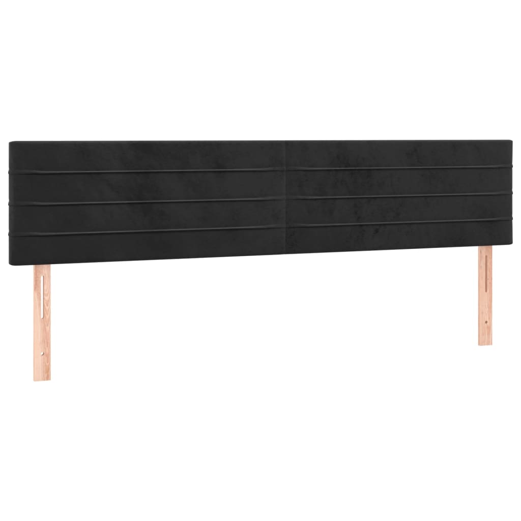 vidaXL Tăblii de pat, 2 buc, negru, 90x5x78/88 cm, catifea