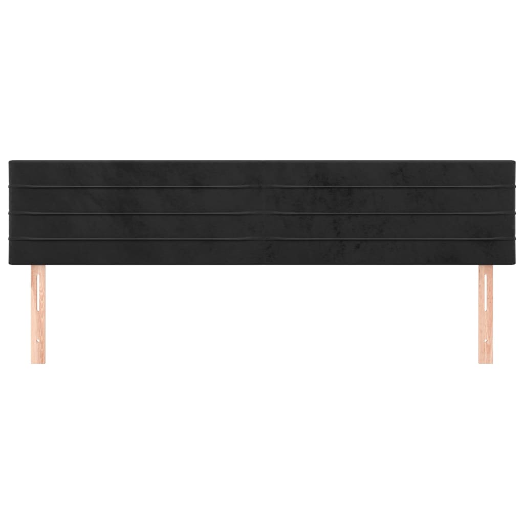 vidaXL Tăblii de pat, 2 buc, negru, 90x5x78/88 cm, catifea