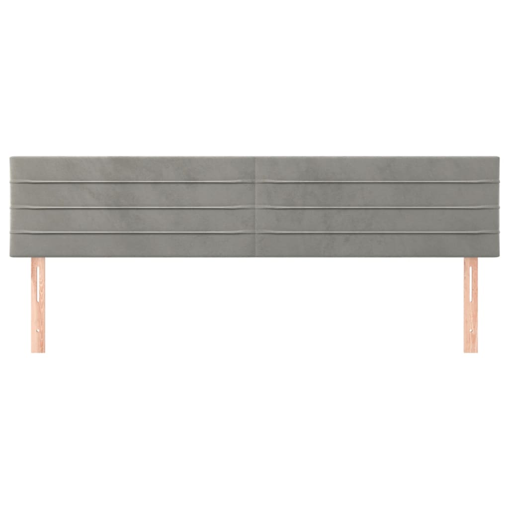 vidaXL Tăblii de pat, 2 buc, gri deschis, 100x5x78/88 cm, catifea vidaXL Tăblii de pat, 2 buc, gri deschis, 100x5x78/88 cm, catifea