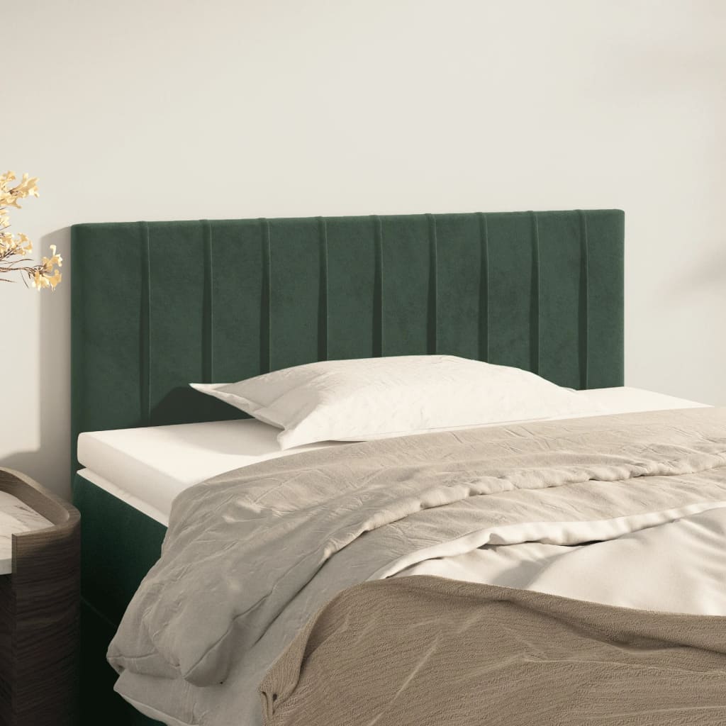 vidaXL Tăblie de pat, verde închis, 80x5x78/88 cm, catifea vidaXL Tăblie de pat, verde închis, 80x5x78/88 cm, catifea