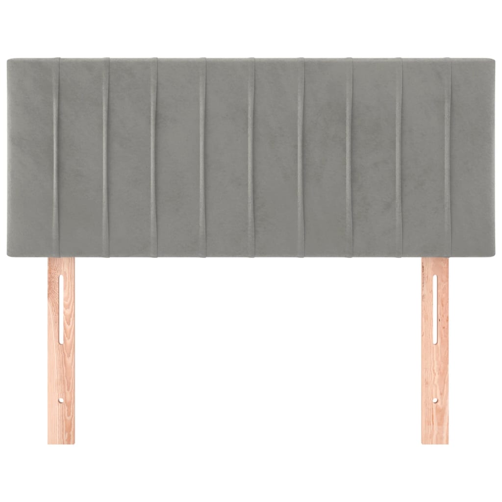 vidaXL Tăblie de pat, gri deschis, 90x5x78/88 cm, catifea