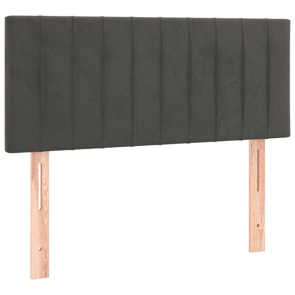 vidaXL Tăblie de pat, gri închis, 90x5x78/88 cm, catifea vidaXL Tăblie de pat, gri închis, 90x5x78/88 cm, catifea
