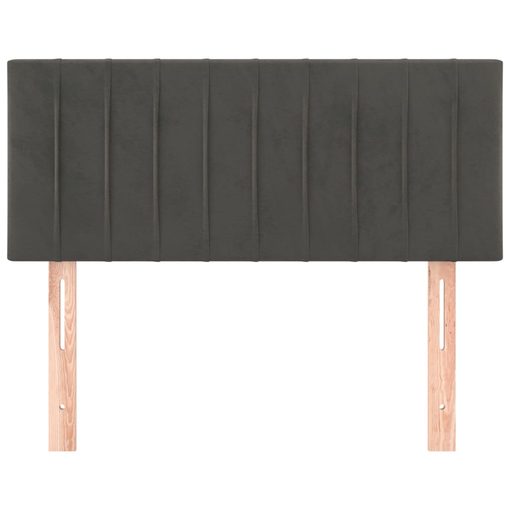 vidaXL Tăblie de pat, gri închis, 90x5x78/88 cm, catifea vidaXL Tăblie de pat, gri închis, 90x5x78/88 cm, catifea