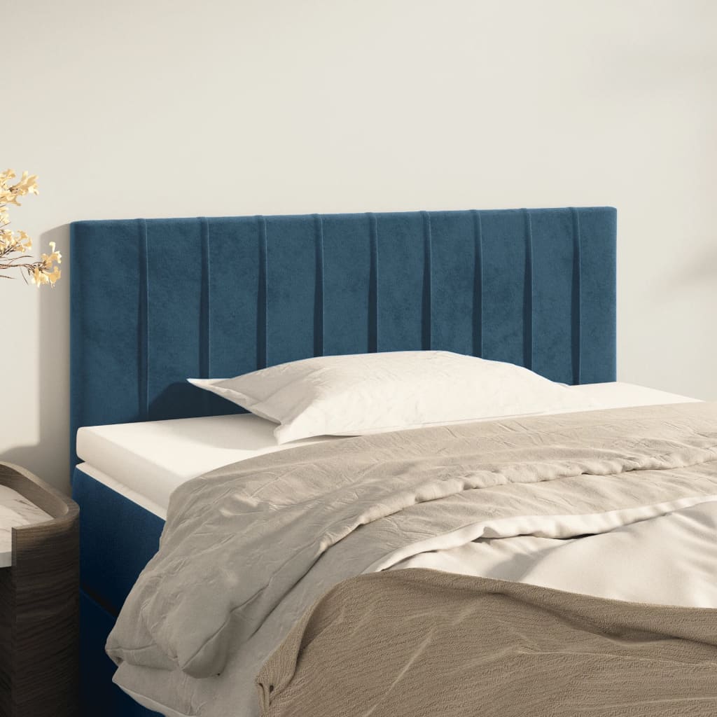 vidaXL Tăblie de pat, albastru închis, 90x5x78/88 cm, catifea vidaXL Tăblie de pat, albastru închis, 90x5x78/88 cm, catifea