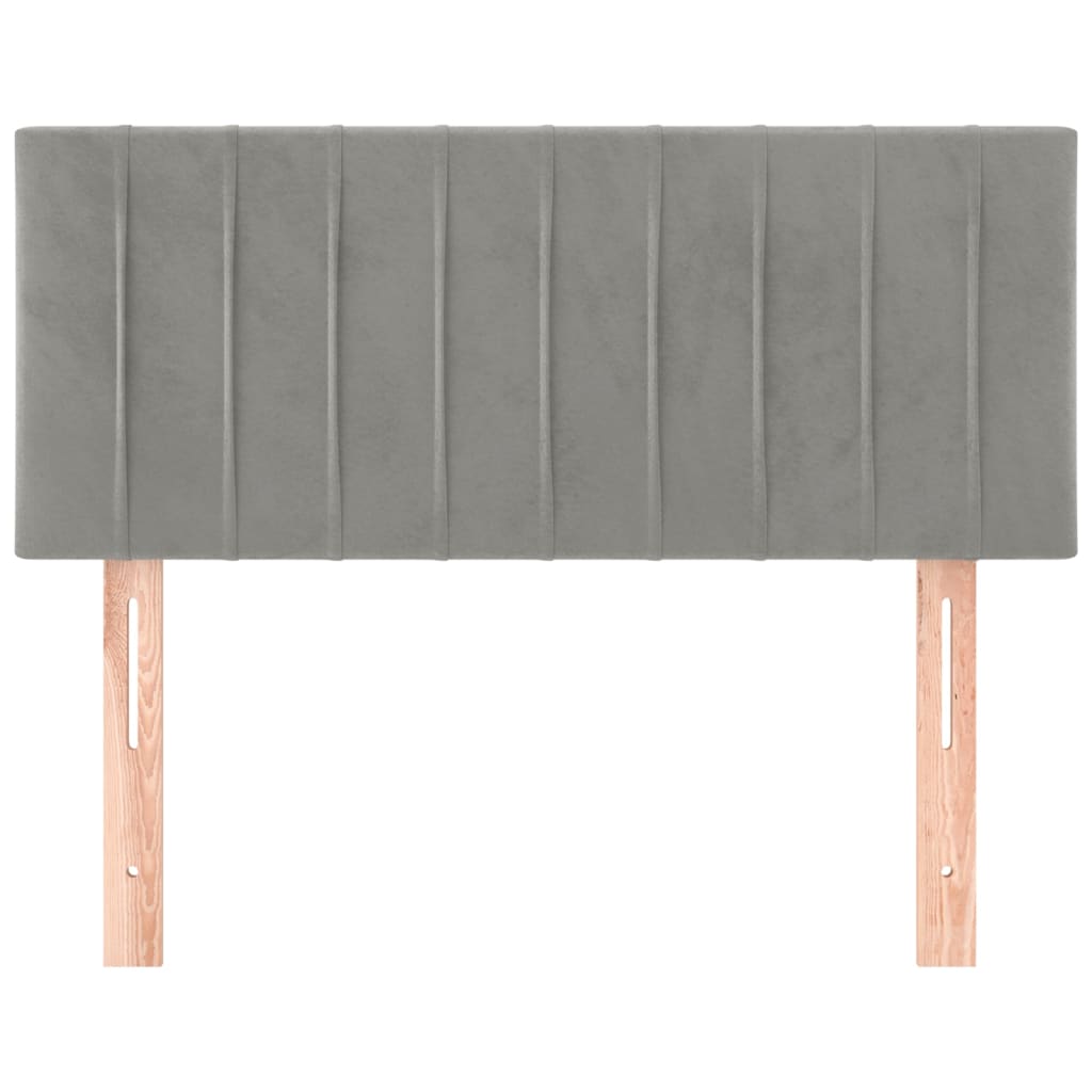 vidaXL Tăblie de pat, gri deschis, 100x5x78/88 cm, catifea