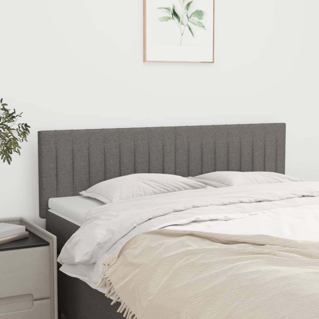 vidaXL Tăblii de pat, 2 buc., gri închis, 72x5x78/88 cm, textil vidaXL Tăblii de pat, 2 buc., gri închis, 72x5x78/88 cm, textil