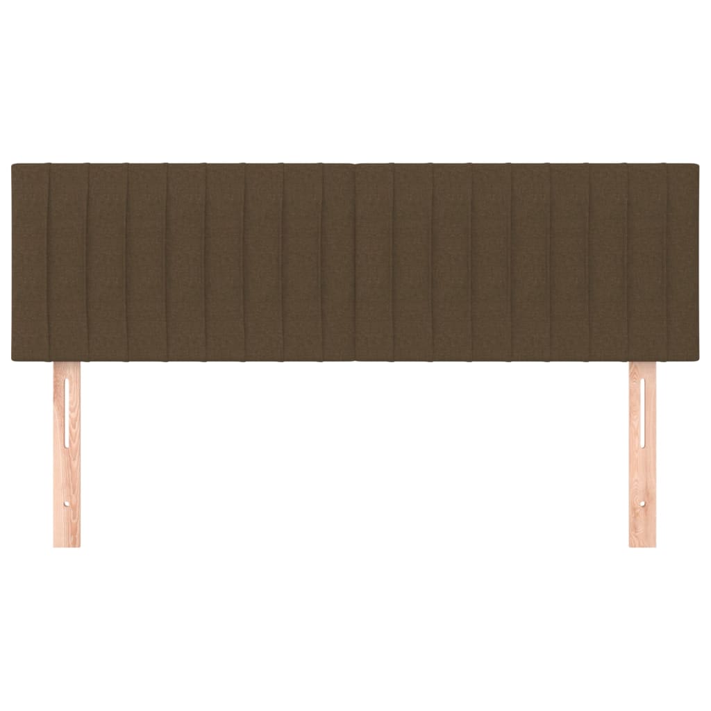 vidaXL Tăblii de pat, 2 buc., maro închis, 72x5x78/88 cm, textil vidaXL Tăblii de pat, 2 buc., maro închis, 72x5x78/88 cm, textil
