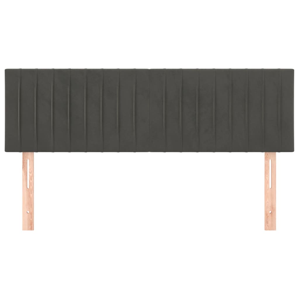vidaXL Tăblii de pat, 2 buc., gri închis, 72x5x78/88 cm, catifea vidaXL Tăblii de pat, 2 buc., gri închis, 72x5x78/88 cm, catifea
