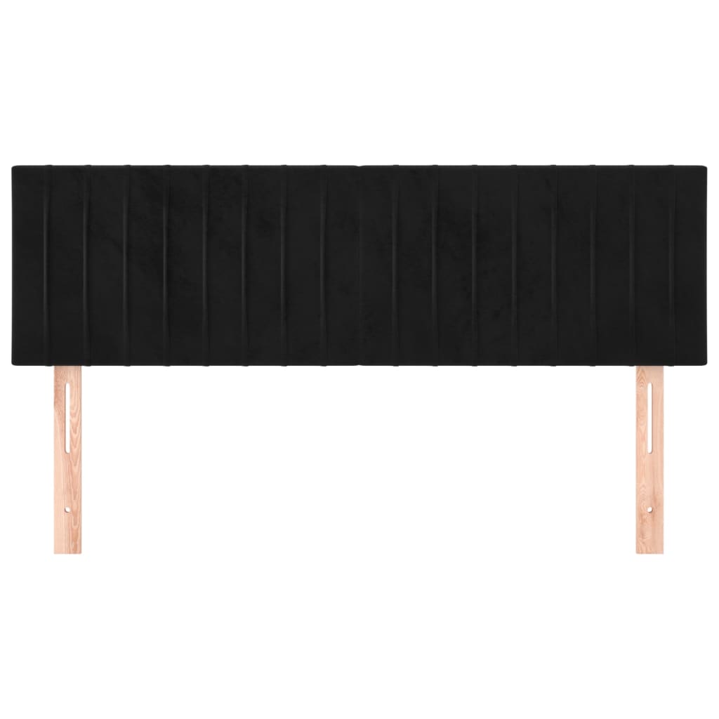 vidaXL Tăblii de pat, 2 buc., negru, 72x5x78/88 cm, catifea vidaXL Tăblii de pat, 2 buc., negru, 72x5x78/88 cm, catifea