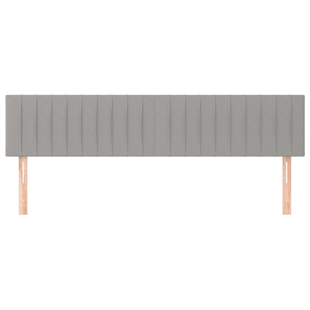 vidaXL Tăblii de pat, 2 buc, gri deschis, 80x5x78/88 cm, textil