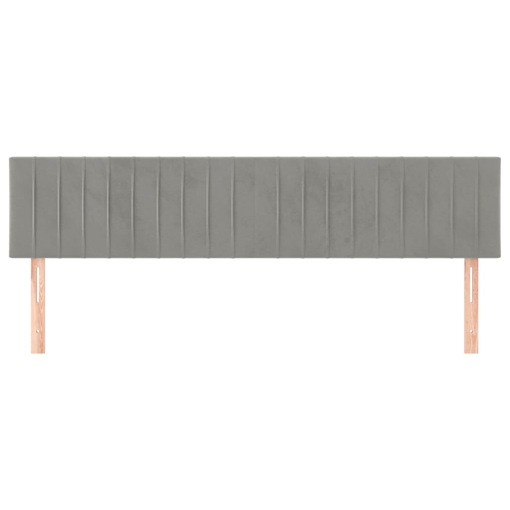 vidaXL Tăblii de pat, 2 buc, gri deschis, 80x5x78/88 cm, catifea vidaXL Tăblii de pat, 2 buc, gri deschis, 80x5x78/88 cm, catifea