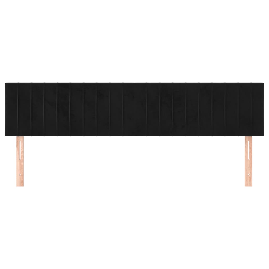 vidaXL Tăblii de pat, 2 buc, negru, 80x5x78/88 cm, catifea vidaXL Tăblii de pat, 2 buc, negru, 80x5x78/88 cm, catifea