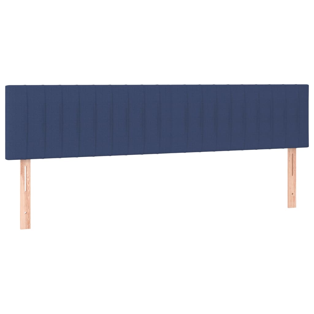 vidaXL Tăblii de pat, 2 buc, albastru, 90x5x78/88 cm, textil