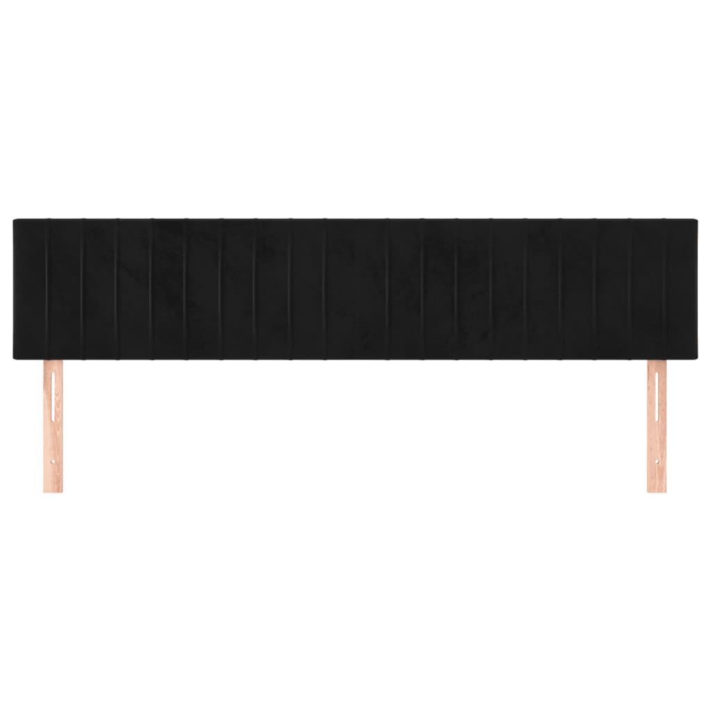 vidaXL Tăblii de pat, 2 buc, negru, 90x5x78/88 cm, catifea