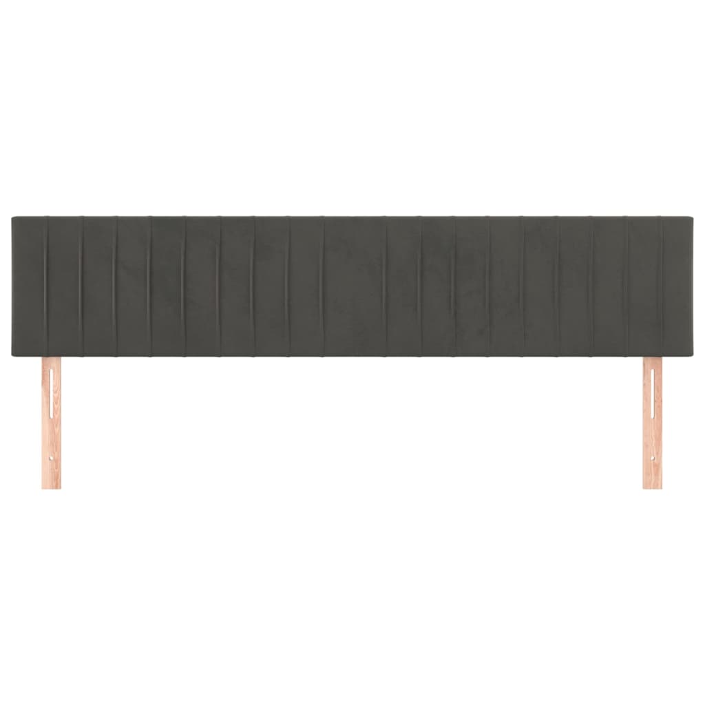 vidaXL Tăblii de pat, 2 buc, gri închis, 100x5x78/88 cm, catifea vidaXL Tăblii de pat, 2 buc, gri închis, 100x5x78/88 cm, catifea