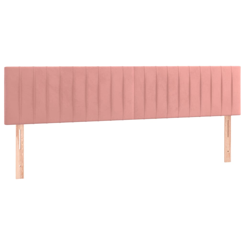 vidaXL Tăblii de pat, 2 buc, roz, 100x5x78/88 cm, catifea