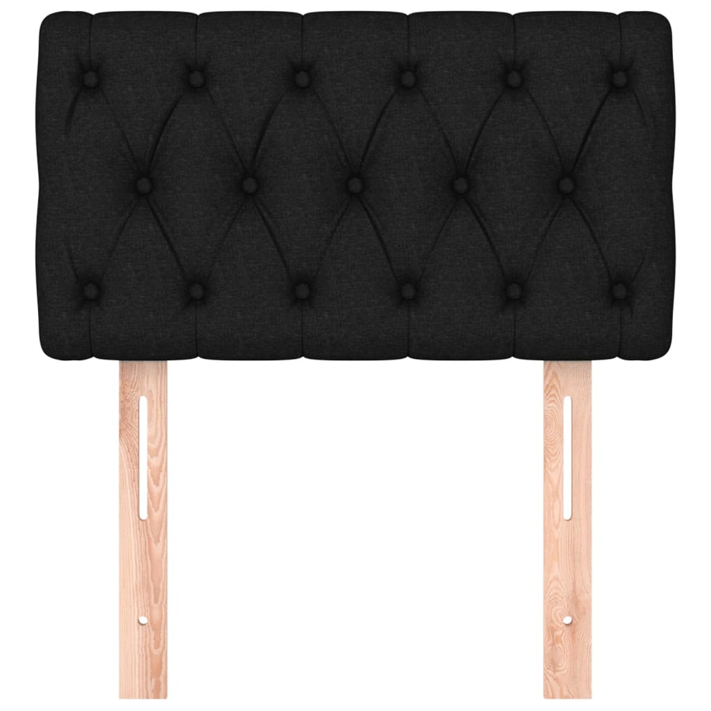 vidaXL Tăblie de pat, negru, 80x7x78/88 cm, textil